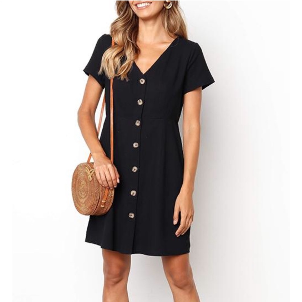 Black Button Down Dress